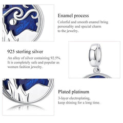 925 Sterling Silver Pendent Night Blue Starry Sky