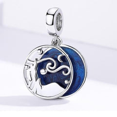 925 Sterling Silver Pendent Night Blue Starry Sky