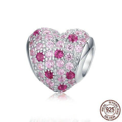 925 Sterling Silver Pendent Pink Heart