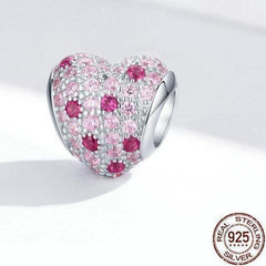 925 Sterling Silver Pendent Pink Heart