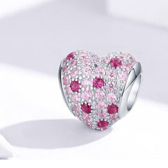 925 Sterling Silver Pendent Pink Heart