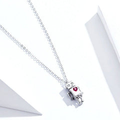 925 Sterling Silver Robot Lover Necklaces