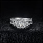 925 Sterling Silver Simulated Diamond Finger Rings Set