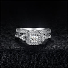925 Sterling Silver Simulated Diamond Finger Rings Set