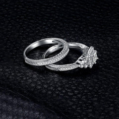 925 Sterling Silver Simulated Diamond Finger Rings Set