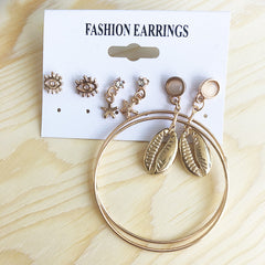 Simple Starfish Earrings Set