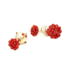 Vintage Ball Beaded Asymmetric Earrings