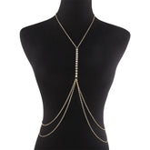 Rhinestone Chest Chain Double Waist Chain