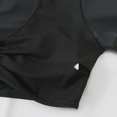 Black Drawstring Swimwear Bikinis Sets