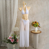Boho White 3 Piece Bikini Set