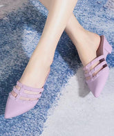 Light Purple Hollow Out Wedge Slide Sandals