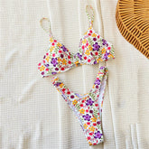 Floral Print Swimwear Push Up Bikini Set