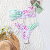 Flower Print Two Piece Swimsuit