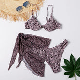 Green Print Push Up Swimsuits Push Up Bikinis Set