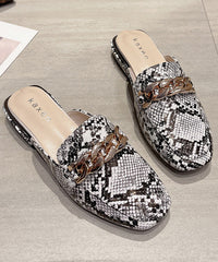 Green Serpentine Splicing Chain Plus Size Slide Sandals