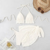 Halter String Triangle 3 Piece Bikini Set