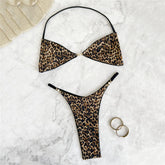 Leopard Print Thong Micro Bikini Set