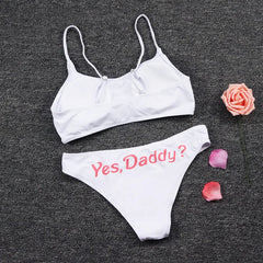 Letter printed bikini Set