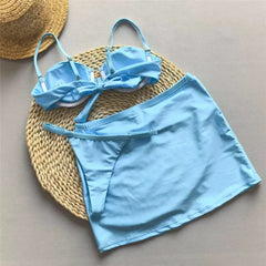 Light Blue Micro Bikini Thong Pushup Swimsuit Cover Ups Sun Metal Buckle Swimwear Bathing Suit Bikinis Sets