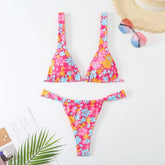 Lovely Flower Print Bikini Set