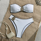 Metal Shell Ornament Bandeau Bikinis Sets