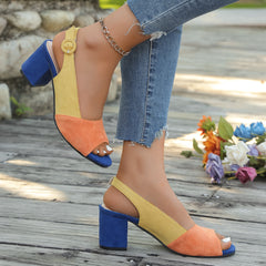 Vintage Open Toe T-shaped Buckle Sandals