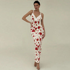 Paneled lace slip dress