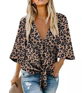 Asymmetric V-neck Loose Raglan Top