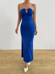 Hollowed-out backless senior sense wrapped hip dress