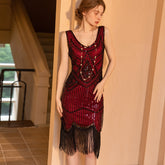 Vintage Sequin Beaded Tassel Dress