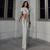 Irregular hollow high waist dress