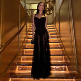 Lace panelled long dress