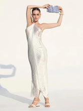 Tassel Back Slit Halter Neck Dress