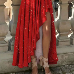 Summer Loose Irregular Sleeveless Sloping Shoulder High Waist Dress