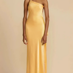 Flawless and Free One Shoulder Relaxed Slit Maxi Dress