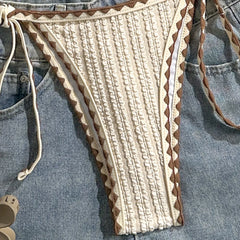 Retro Beige Bikini Set