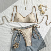 Retro Beige Bikini Set