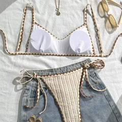 Retro Beige Bikini Set