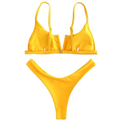 Bandeau Bikinis V Neck Bikini Swimsuits Push Up Swimwear Female Brazilian Bikini Set