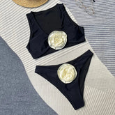 Black 3D Flower Bikinis Sets