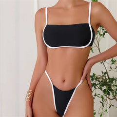 Black Bandeau Bikinis Sets