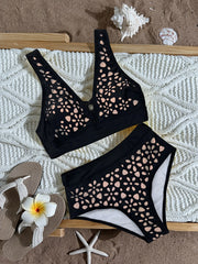 Black Hollow Out Bikini Set