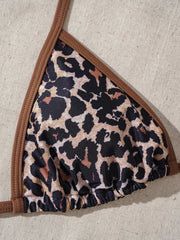 Brown Leopard Print Bikinis Sets