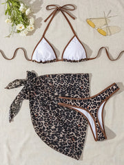 Brown Leopard Print Bikinis Sets