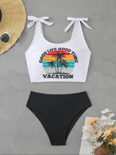 Coconut Tree Print Bikini Set