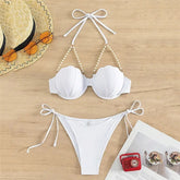 Pearl Shell High Waisted Bikinis Sets