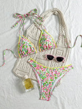 Pink Floral Print Bikini Set