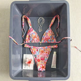 Pink Floral Starfish Print Bikini Set