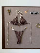 Pink Polka Dot Print Patchwork Micro Bikini Halter Push Up Bra Triangle Swimsuit Bathing Suit Swimwear