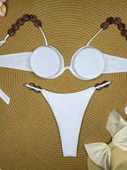 White Black Bikini Set